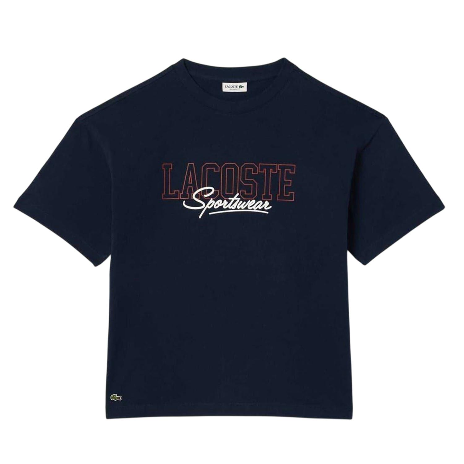 Lacoste Men's Cotton Relaxed Fit T-Shirt - Navy - 14 Years - Navy - 100% Mixed