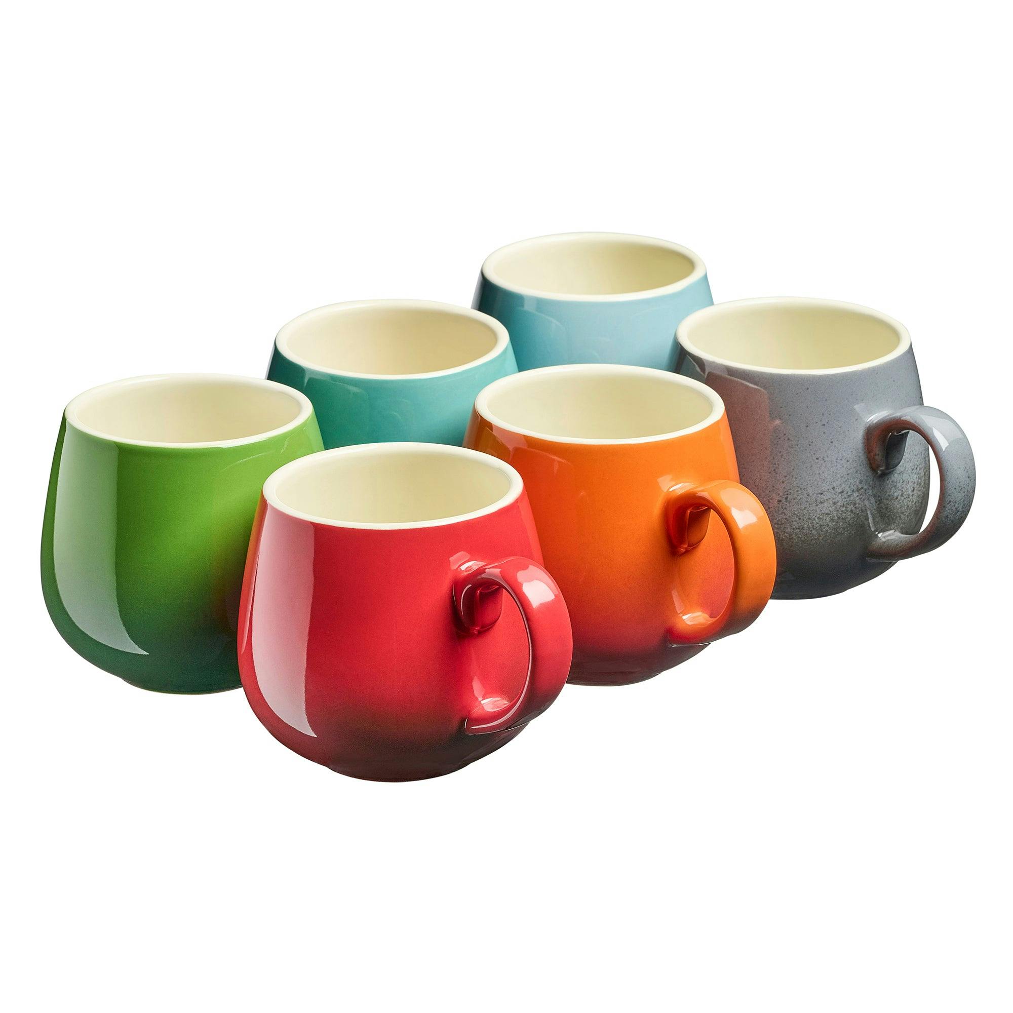 Cooks Professional Set Of 6 Stoneware Mugs 350Ml | Multicolour - Image 5