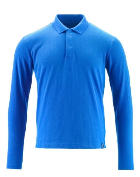 Mascot Men's Blue Mascot® Crossover Long Sleeved Polo Shirt - Azure - 3XL