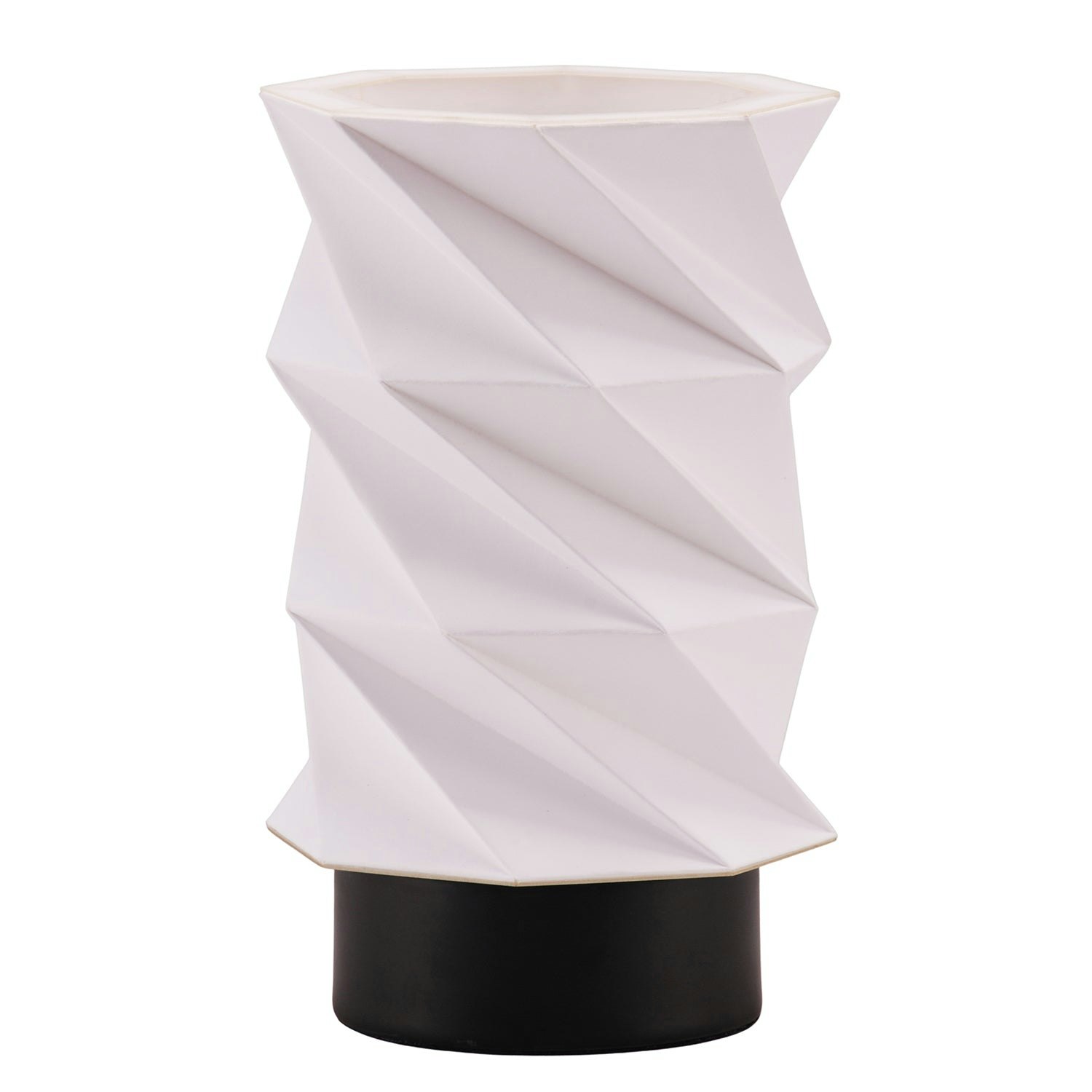 Rackhams Black/White Modern Unique Matte Table Lamp With Foldable Geometric Shade