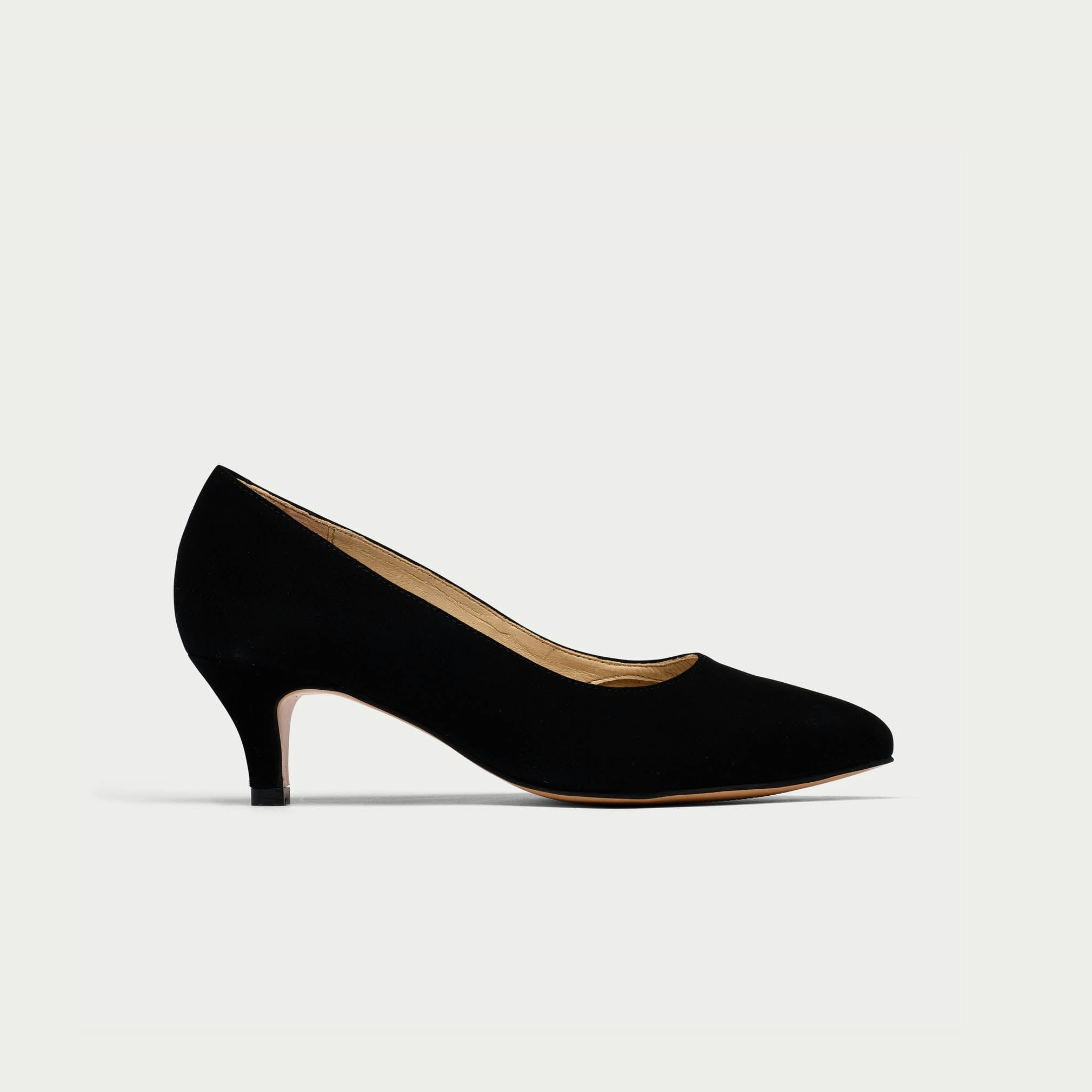 Calla Shoes Girls Black Calla Ava Kitten Heel Shoes For Bunions & Wide Feet - Suede - Uk 6.5 / Eu 39.5