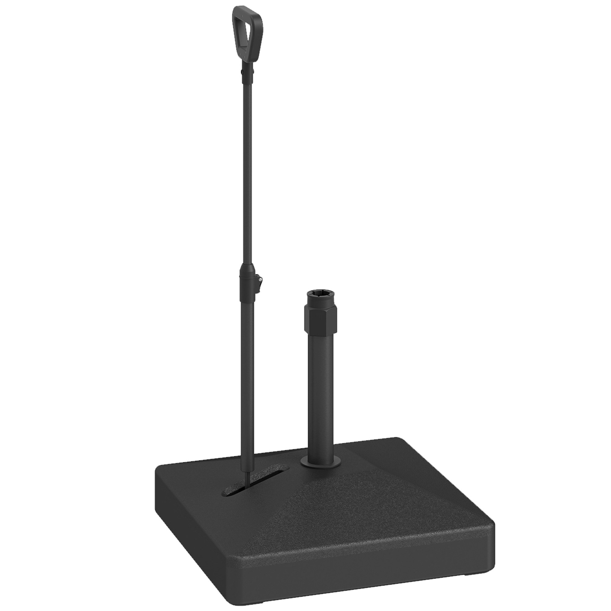 Rackhams Black Garden Parasol Base Parasol Stand, Sand/Water Filled, - Hdpe - 60L X Size 60W X 100H Cm