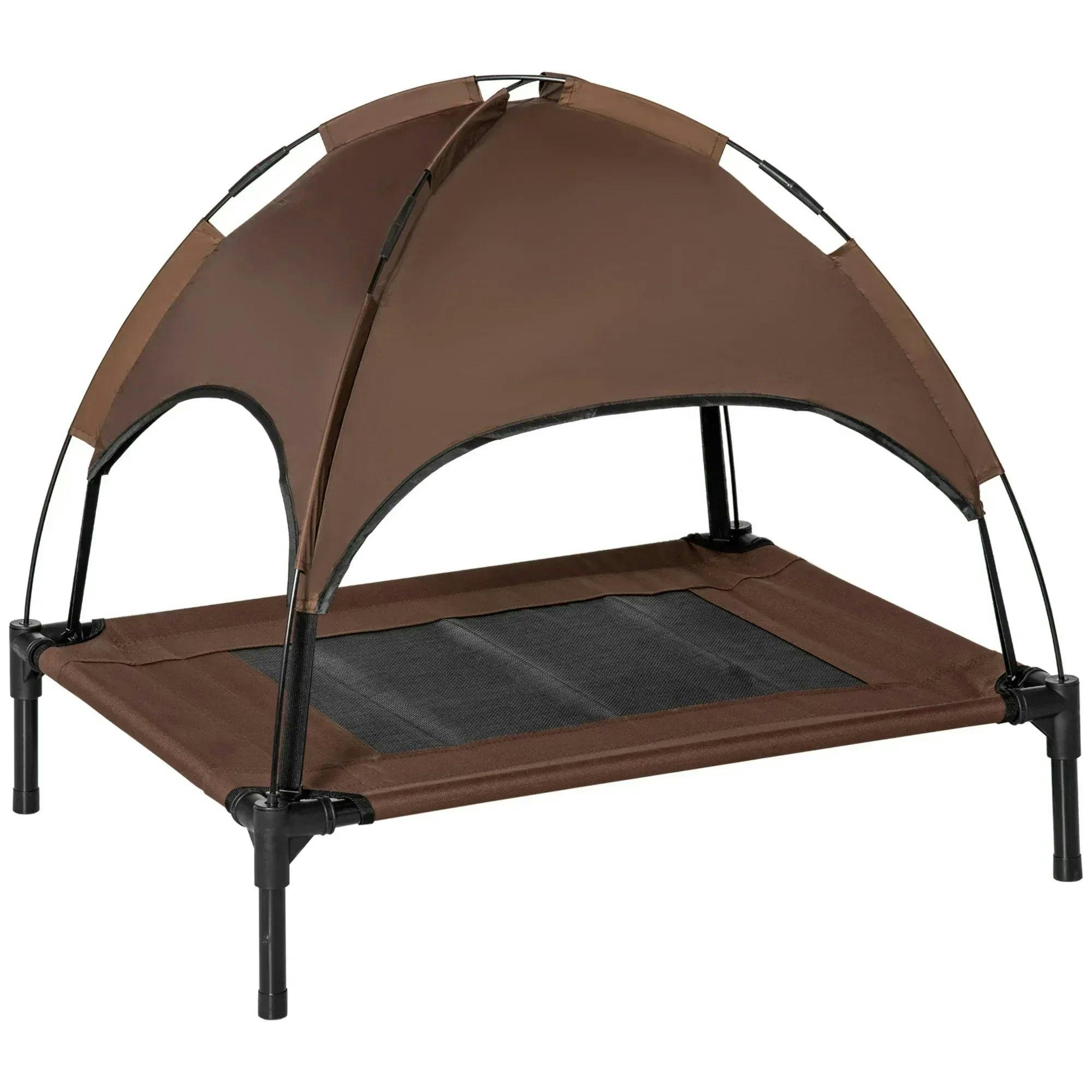 Pawhut Unisex Brown Raised Dog Bed Waterproof Elevated Pet Cot For Dogs 76 X 61 X 73Cm In Medium - Image 4