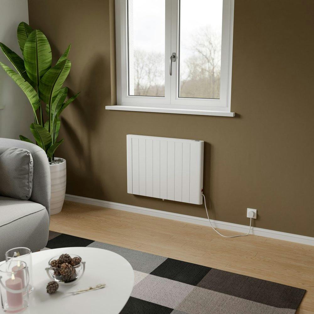 Agadon White Riley Aluminium Electric Convector Radiator - 580 X 730