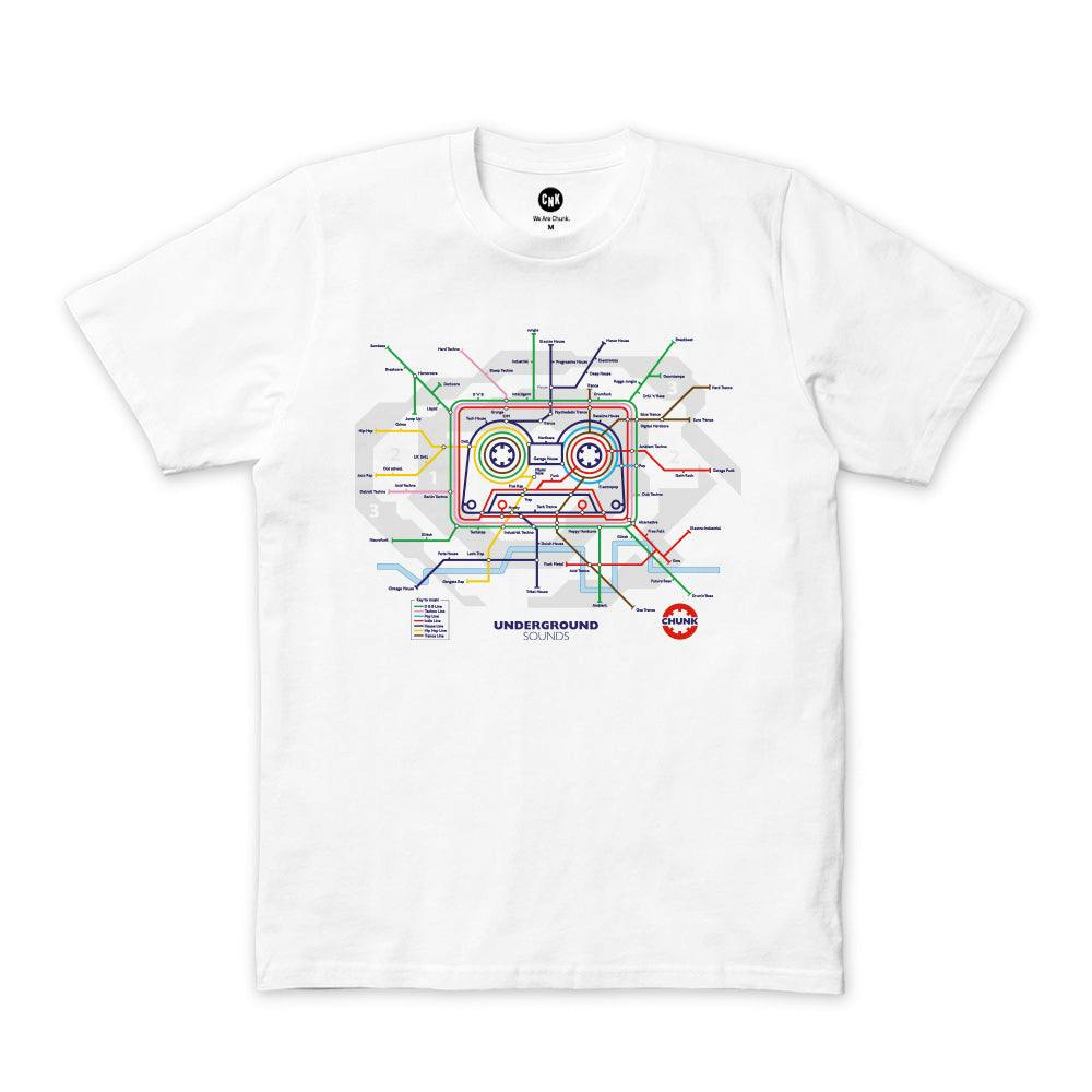 Chunk Unisex White Underground Sounds T-Shirt - Small