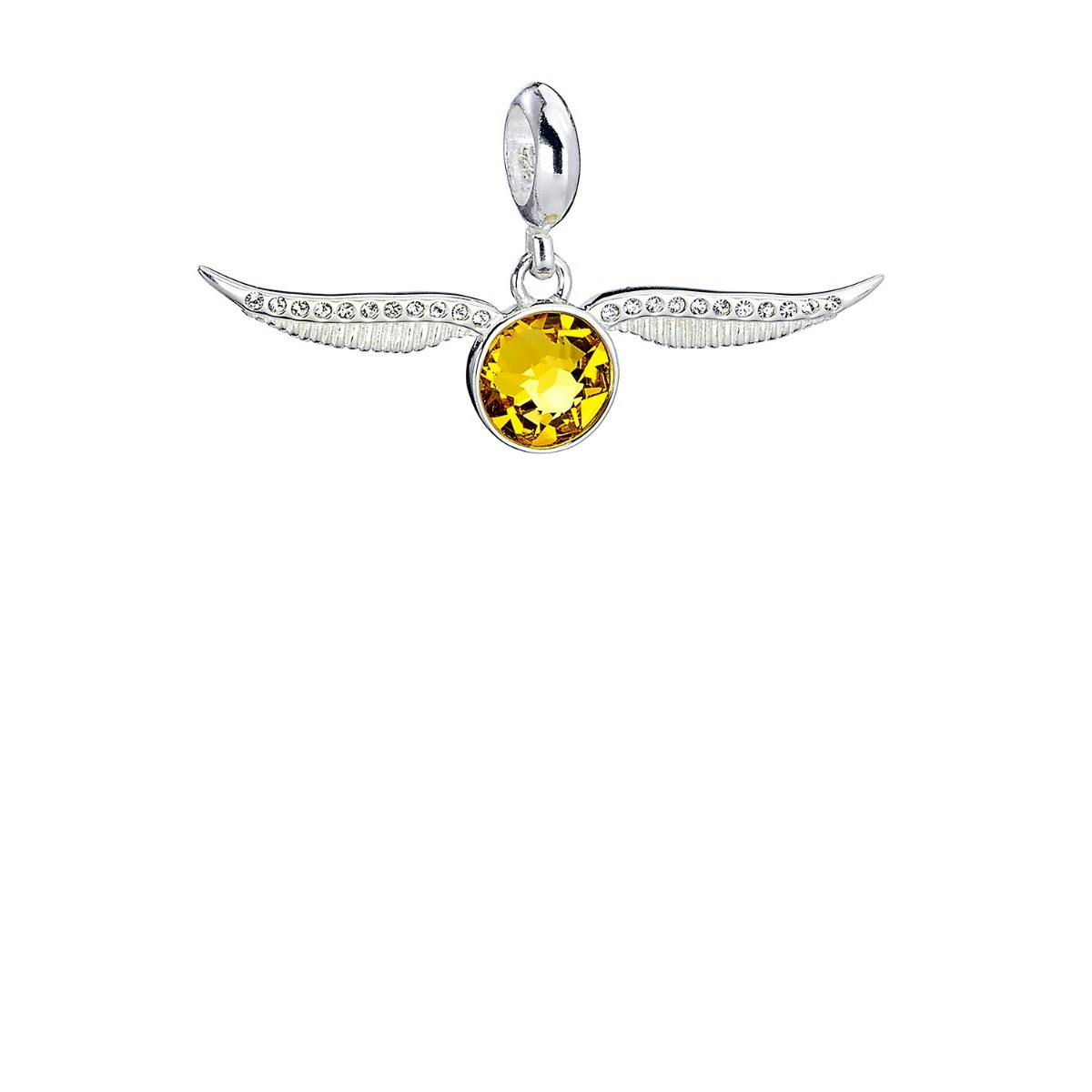 The Carat Shop Silver/Golden Harry Potter Sterling Snitch Slider Charm With Crystals
