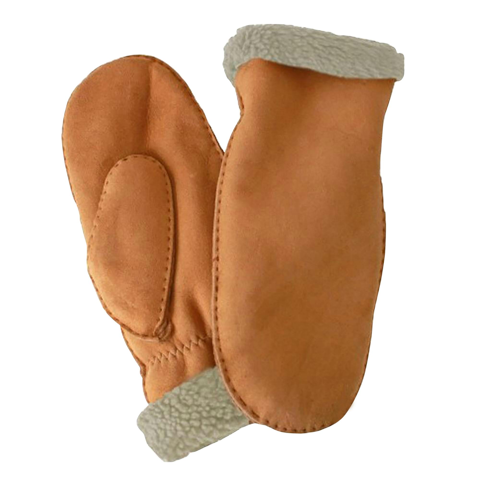 Eastern Counties Leather Women's Full Hand Sheepskin Mittens - Tan - One Size - Tan - 100% Sheepskin