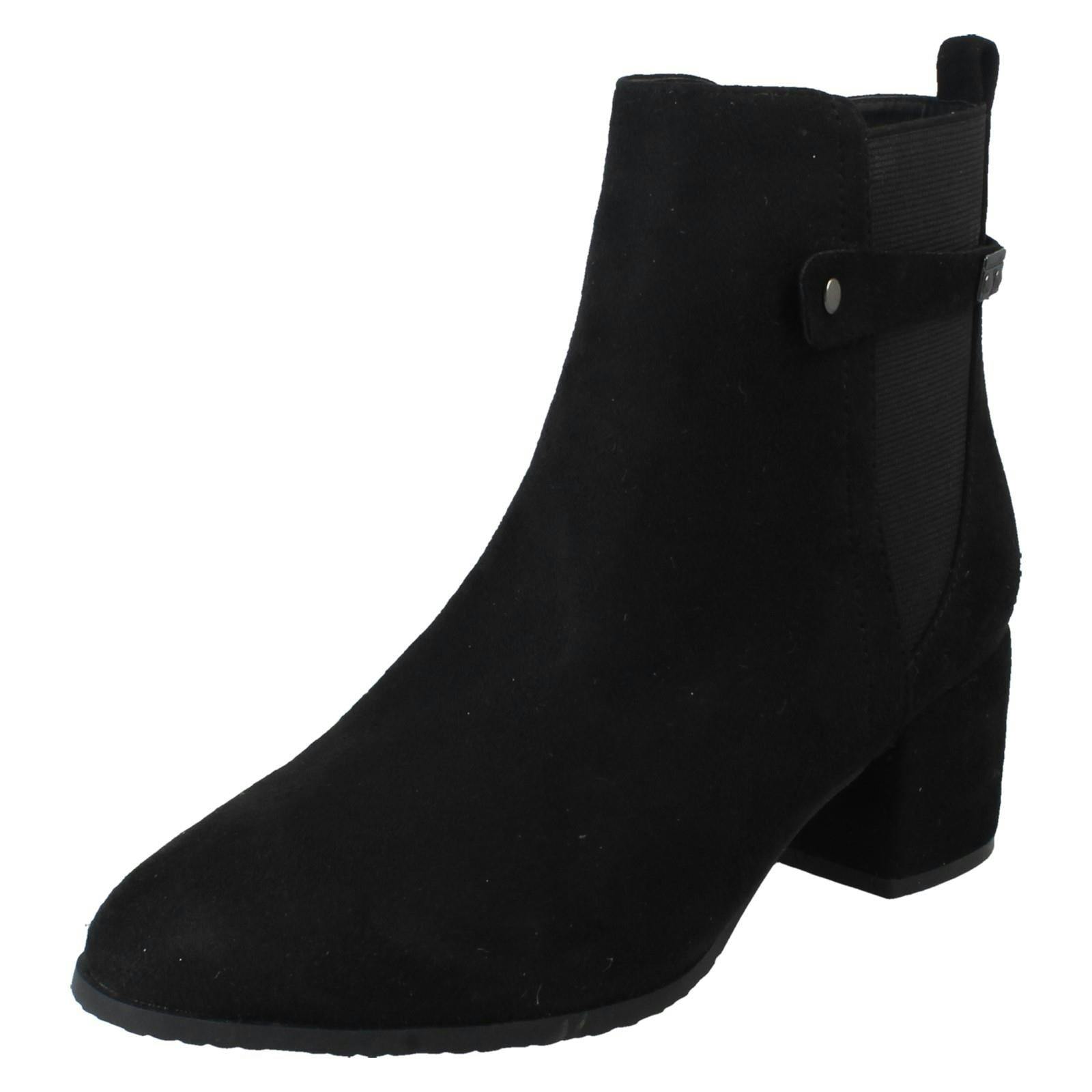 Spot On Women's Black Wide Fit Zip Up Ankle Boots F51253 - Microfibre - Uk 7