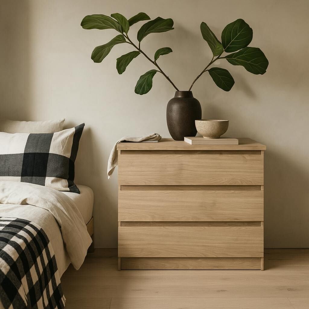 Rackhams Light Budapest Natural Oak Effect Wooden Storage Chest 3 Drawers
