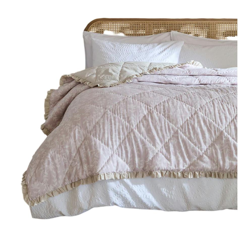Wylder Light Amelia Cotton Quilted Bedspread - Blush - 240Cm X 260Cm - Blush - 100% Mixed