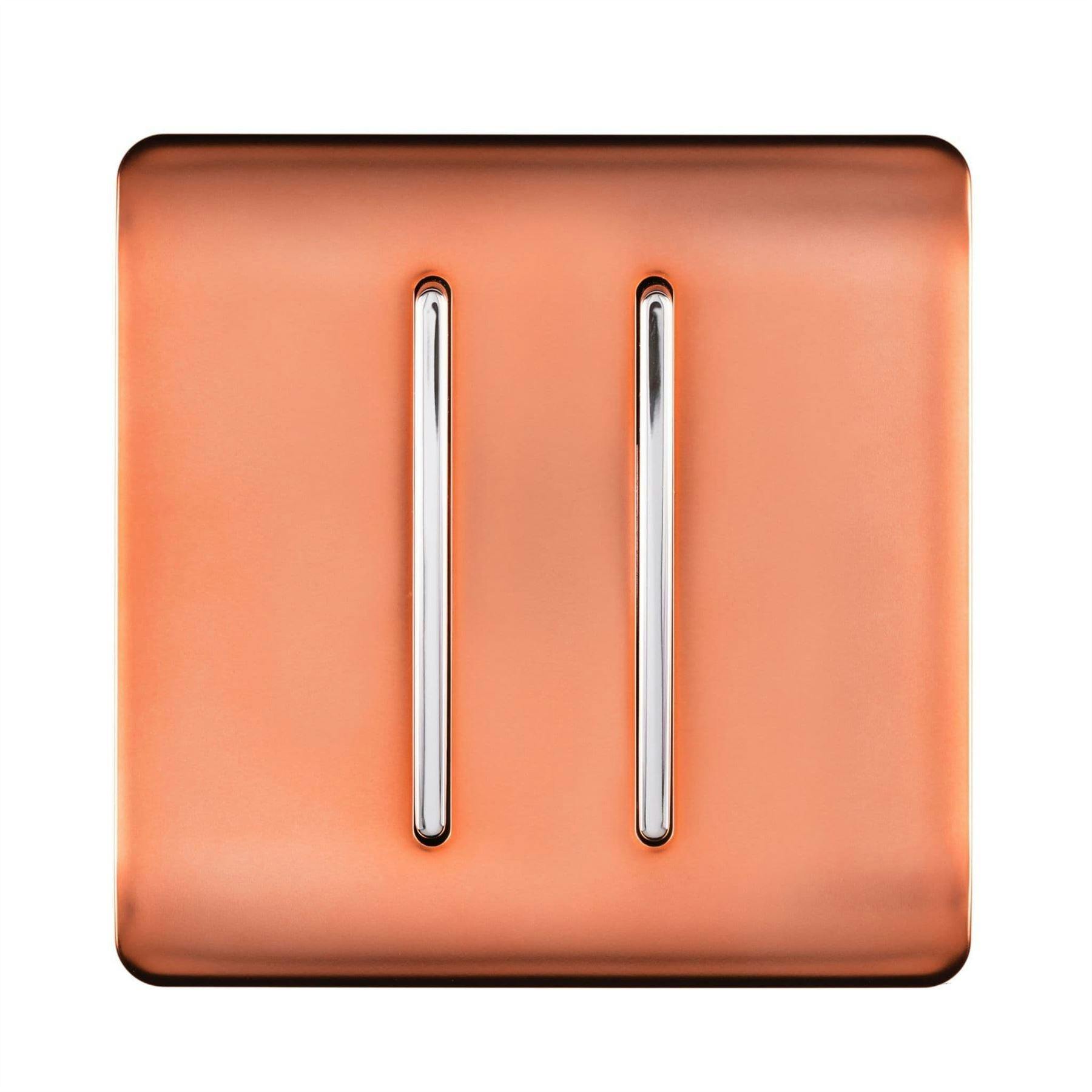 Trendi Switch Trendi 2 Gang 2 Way 10 Amp Rocker Light Switch In Plum Purple - Copper - Image 8