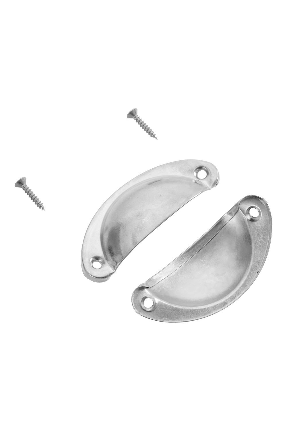 Rackhams Silver 2Pcs Iron-Nickel Alloy Cupboard Drawer Shell Cup Pull Handle For Cabinet, Drawers, Closet, Furniture Accessories