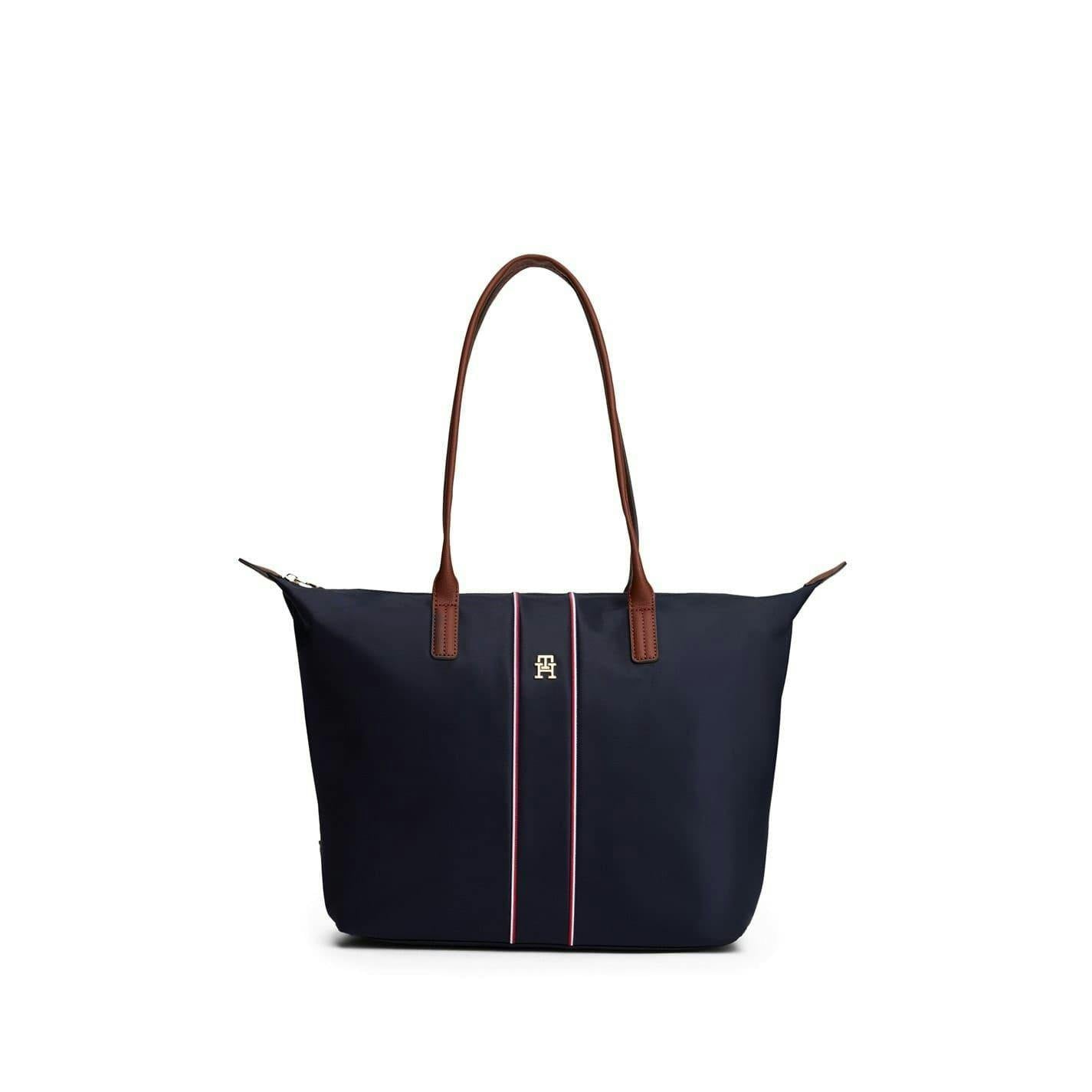 Tommy Hilfiger Blue Popette Monogram Nylon Tote Bag - One Size