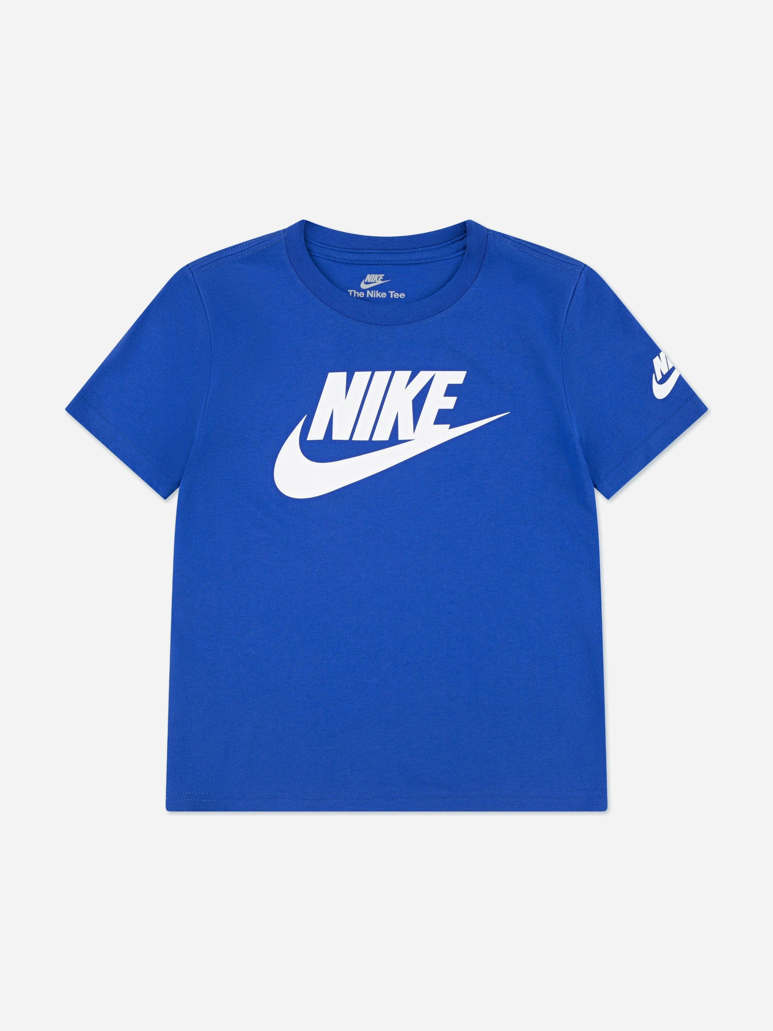 Nike Boys Blue Kids Futura Evergreen T-Shirt In - 5 - 6 Years