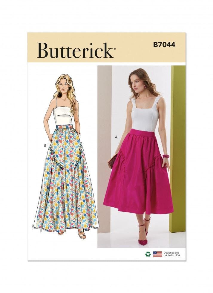 Butterick Women's Sewing Pattern 7044, Skirts For K5 (8-10-12-14-16) - Easy - Y5 (18-20-22-24-26)