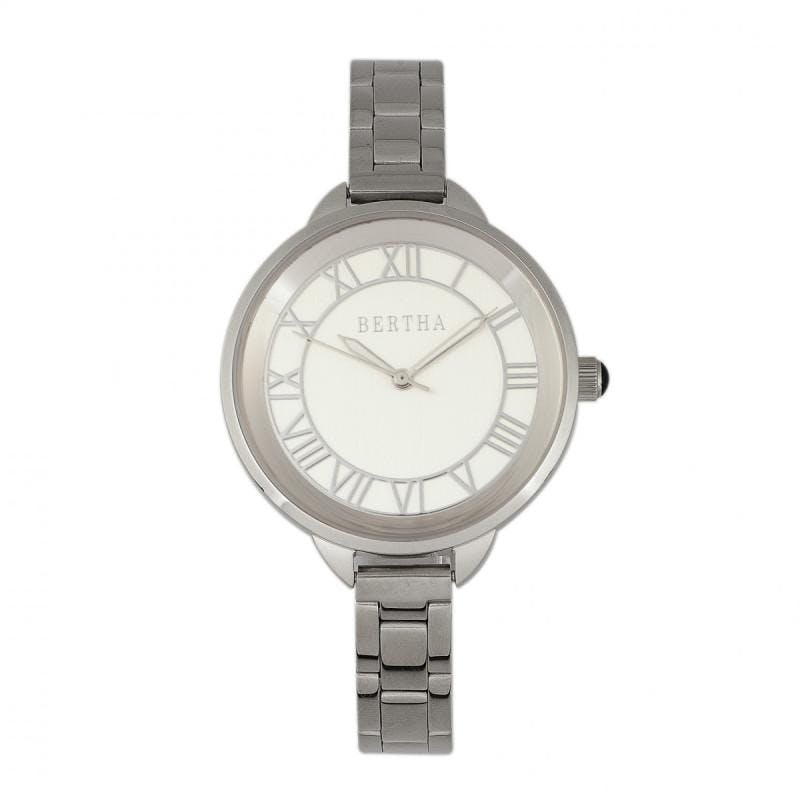 Bertha Women's Silver Madison Sunray Dial Watch