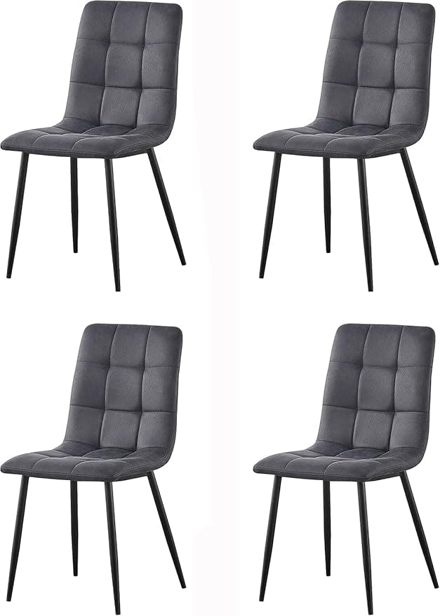 Mcc Direct Black Set Of 4 Suede Effect Velvet Upholstered Dining Chairs Henri