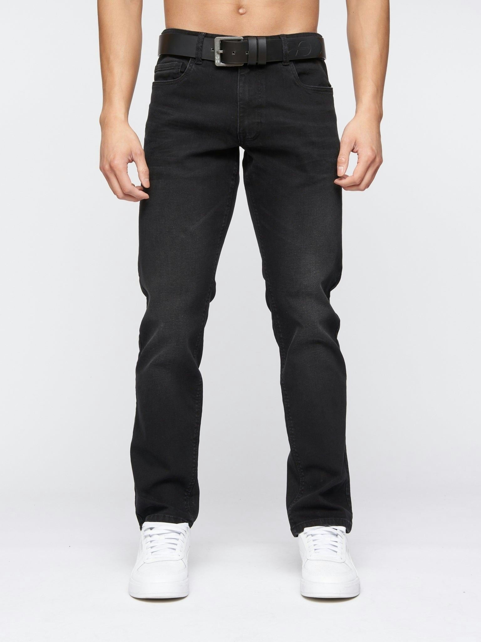 Crosshatch Men's Black Cadman Straight Jeans Wash - W34 L34
