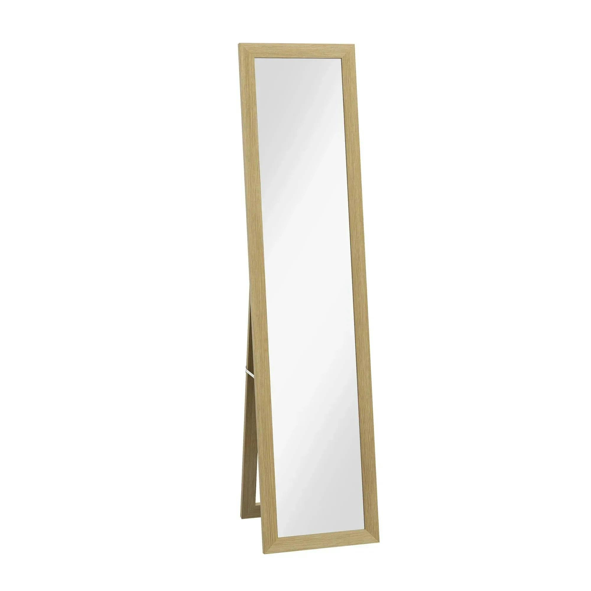 Homcom Unisex Natural Full Length Mirror, Farmhouse Wall Mirror, Hanging & Freestanding In - Image 4