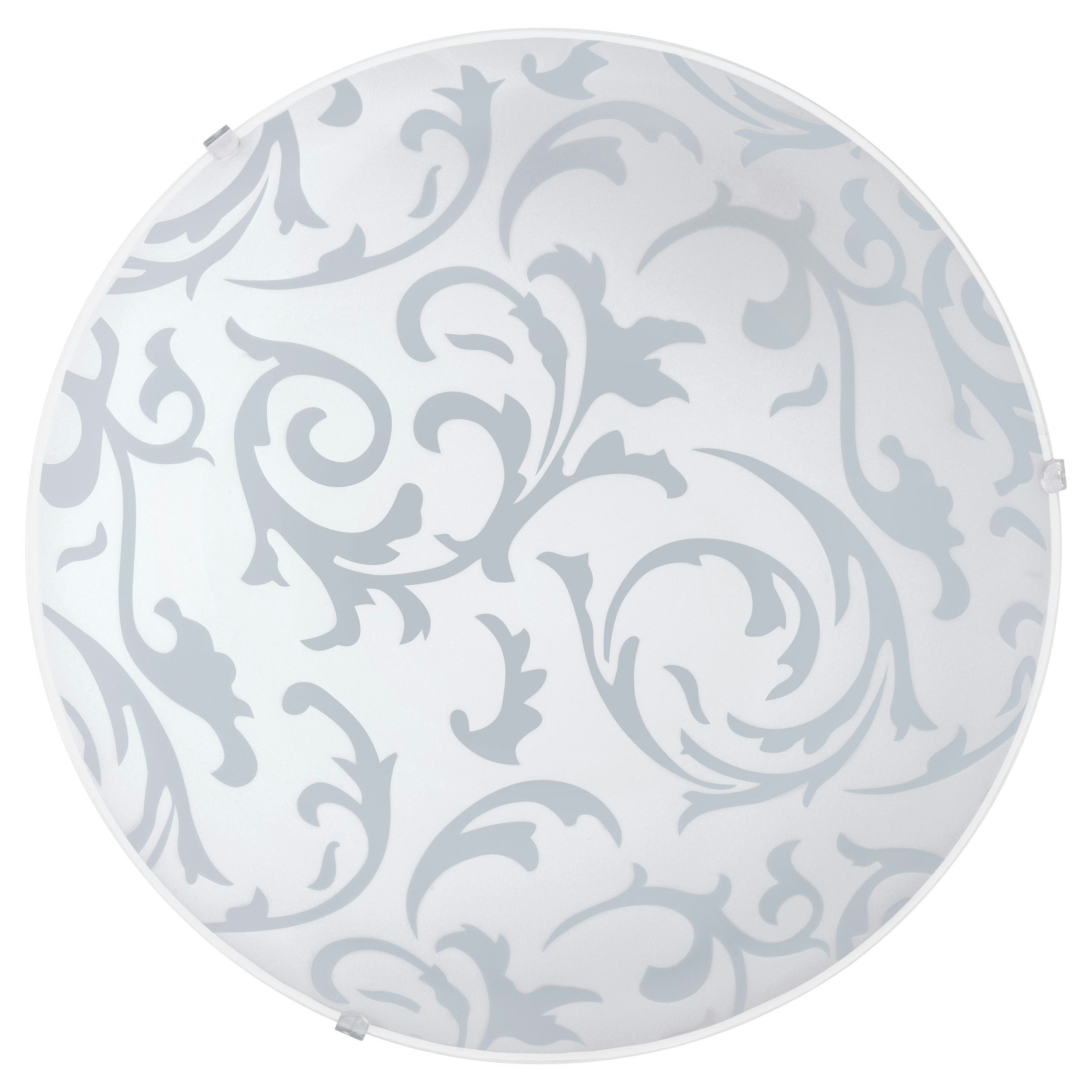 Rackhams Light/White Wall Flush Ceiling Shade With Satin Glass Bulb E27 1X60w Size 1