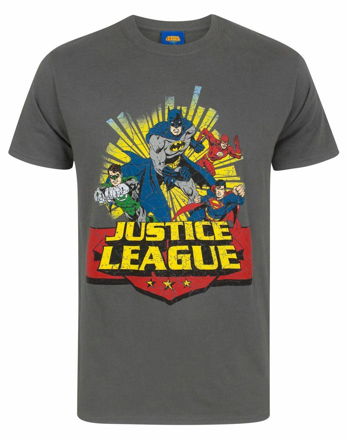 Vanilla Underground Men's Grey Dc Comics Justice League Short Sleeved T-Shirt - XX-Large