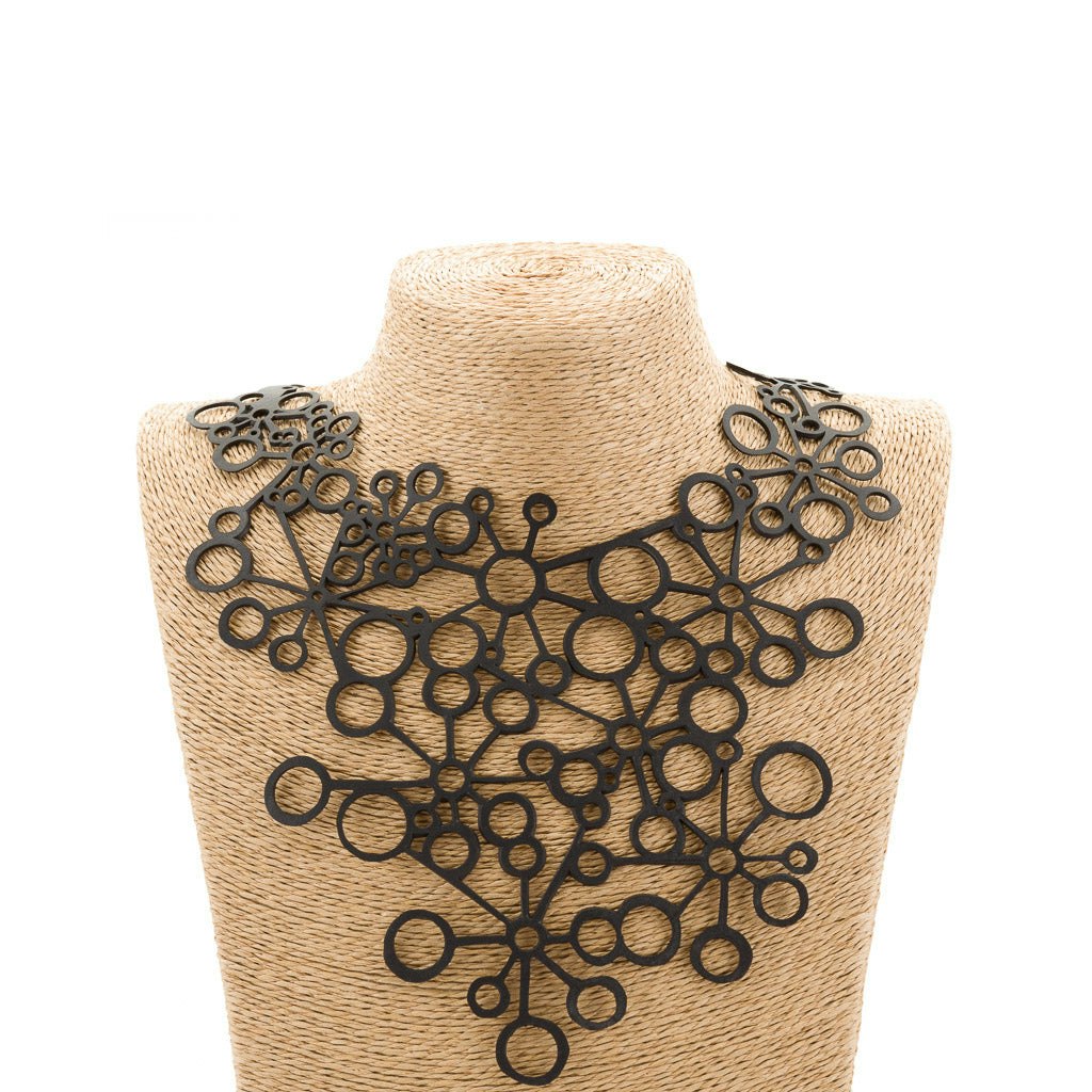 Paguro Black Octa Handcraft Statement Necklace