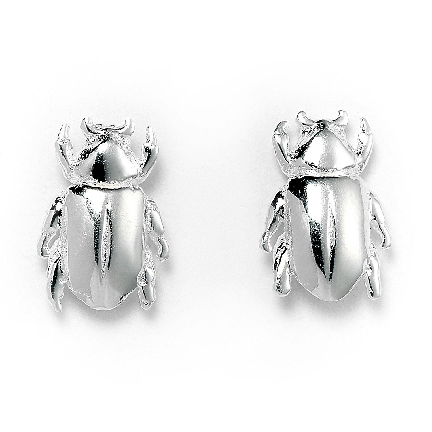 Mylee London Silver Sterling Beetle Stud Earrings - No