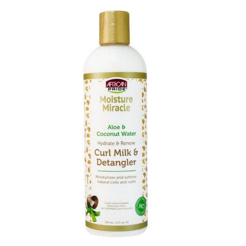 African Pride Moisture Miracle Aloe & Coconut Water Curl Milk Detangler 354Ml