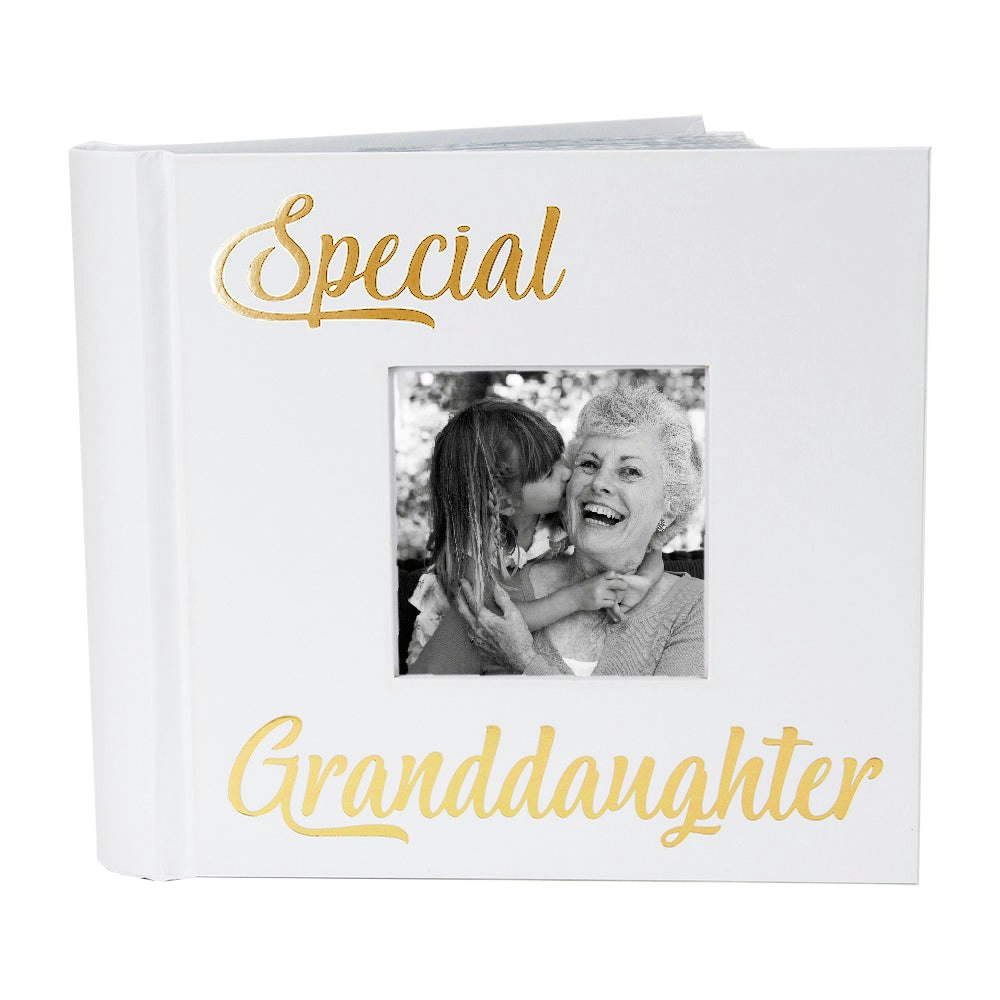Happy Homewares Gold Modern Special Granddaughter Photo Album With Text - Holds 80 4X6 Pictures