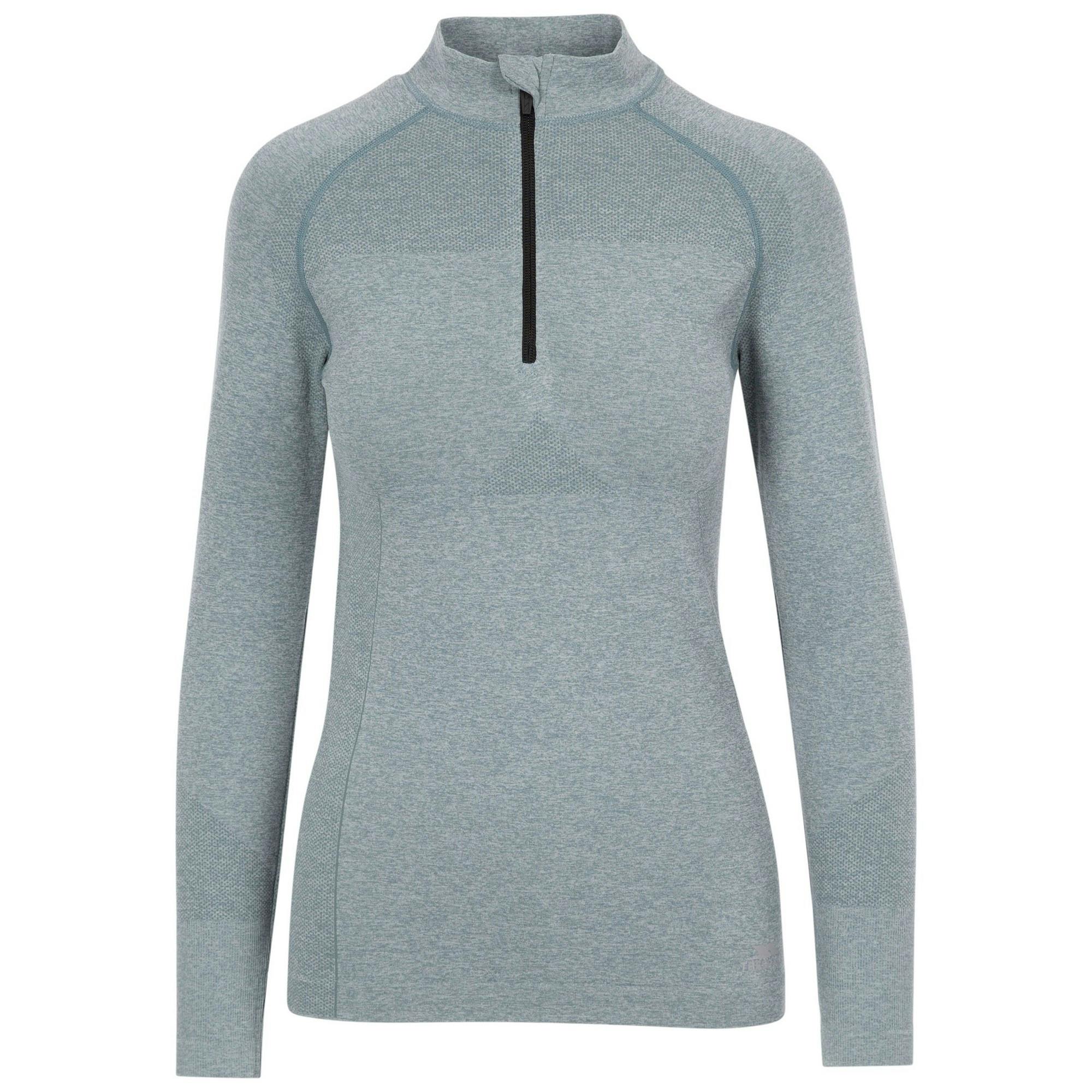 Trespass Women's Pelina Half Zip Long-Sleeved Active Top - Teal Mist - 3XL - Teal Mist - 59% Polyamide/36% Polyester/5% Elastane