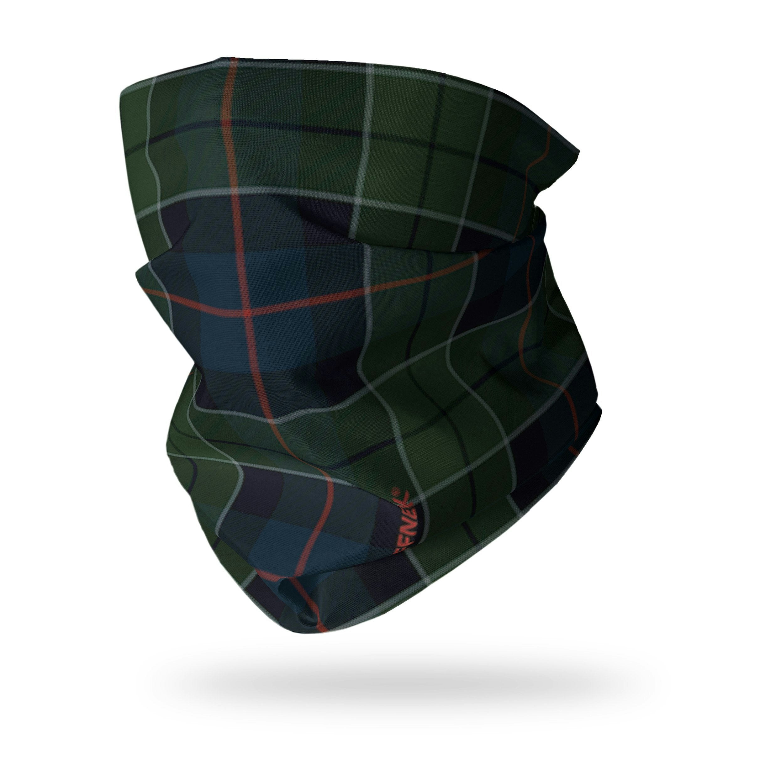 Ruffnek Blue/Green Scottish Hunting Tartan Snood Tube Scarf - Navy