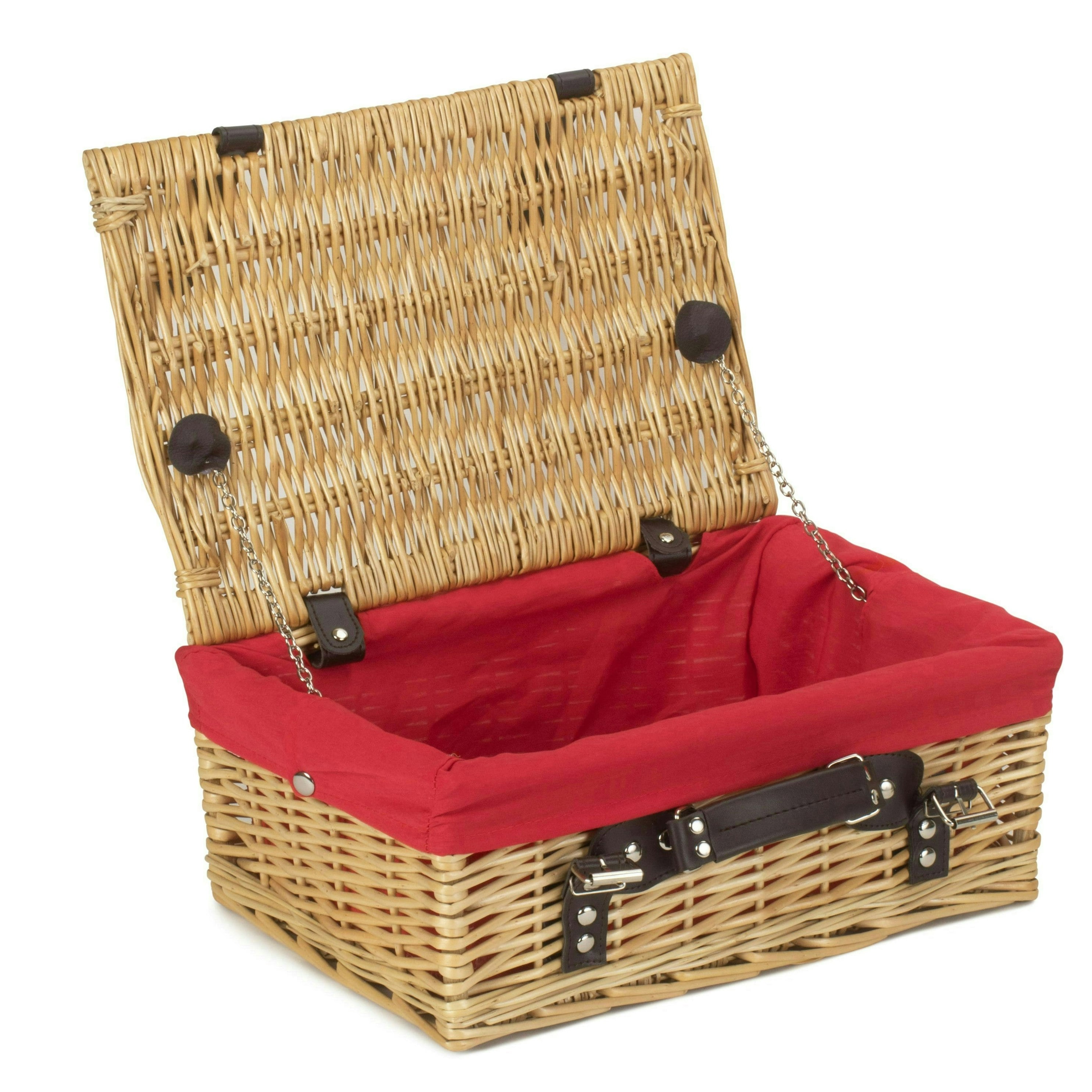 Rackhams Red 36Cm Buff Willow Wicker Picnic Basket