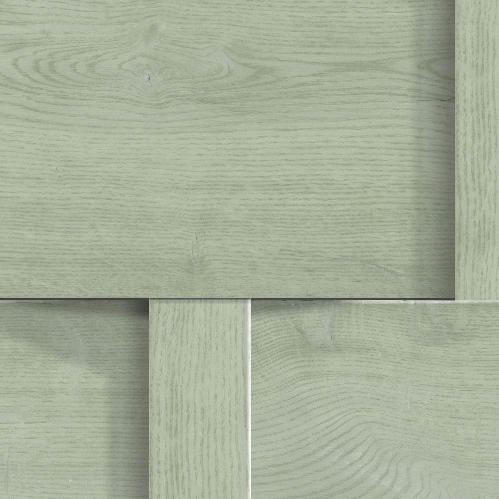 Rackhams Green Harrow Wood Panel Wallpaper - Sage - Sage - 10.05M X 0.53M - 100% Mixed