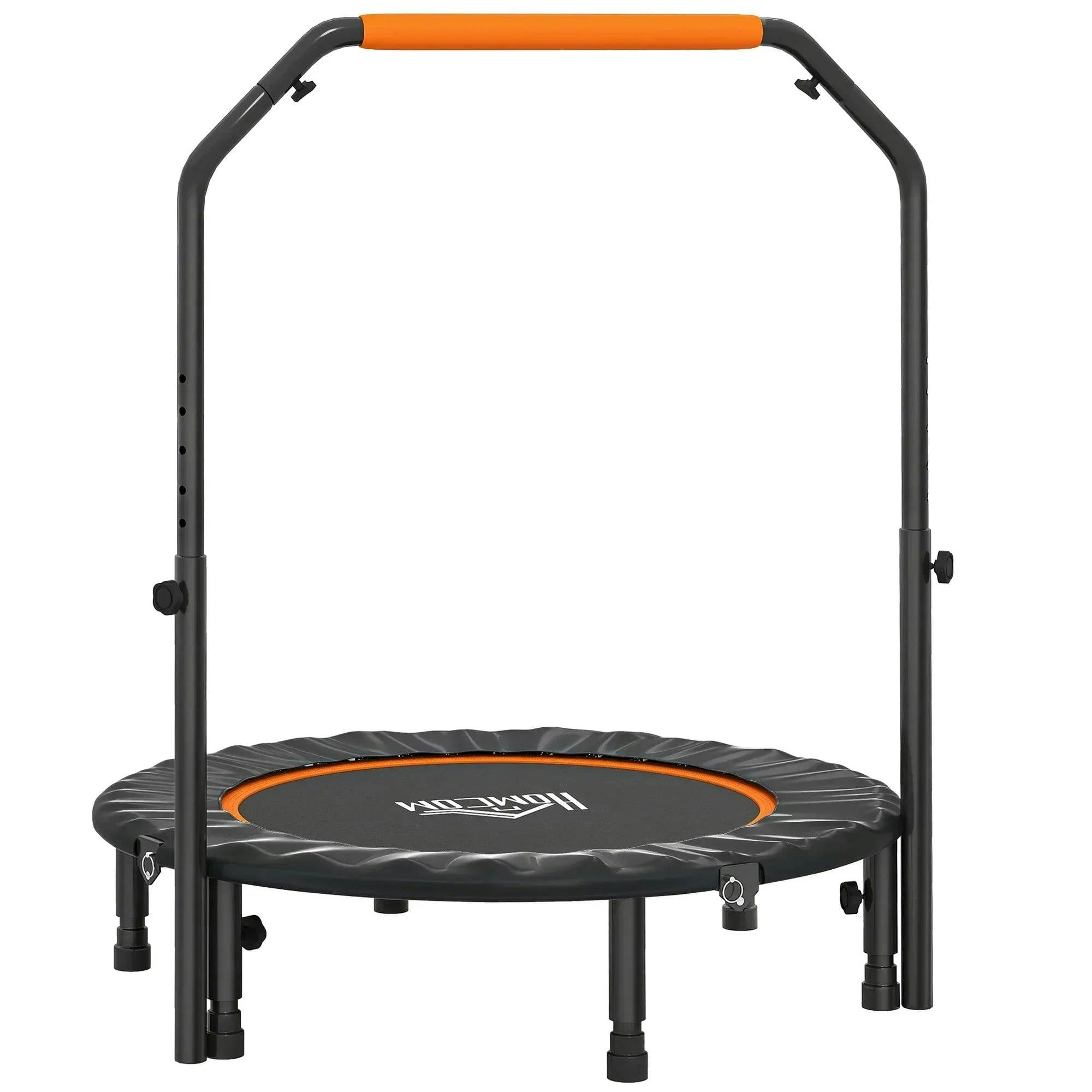 Bobobiy Orange 40" Foldable Mini Fitness Trampoline, With Adjustable Foam Handle, - Image 7
