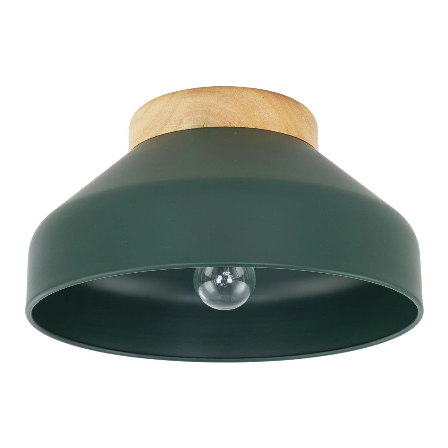 Rackhams Light/Green Chic Scandinavian Designed Semi Flush Ceiling In Forest