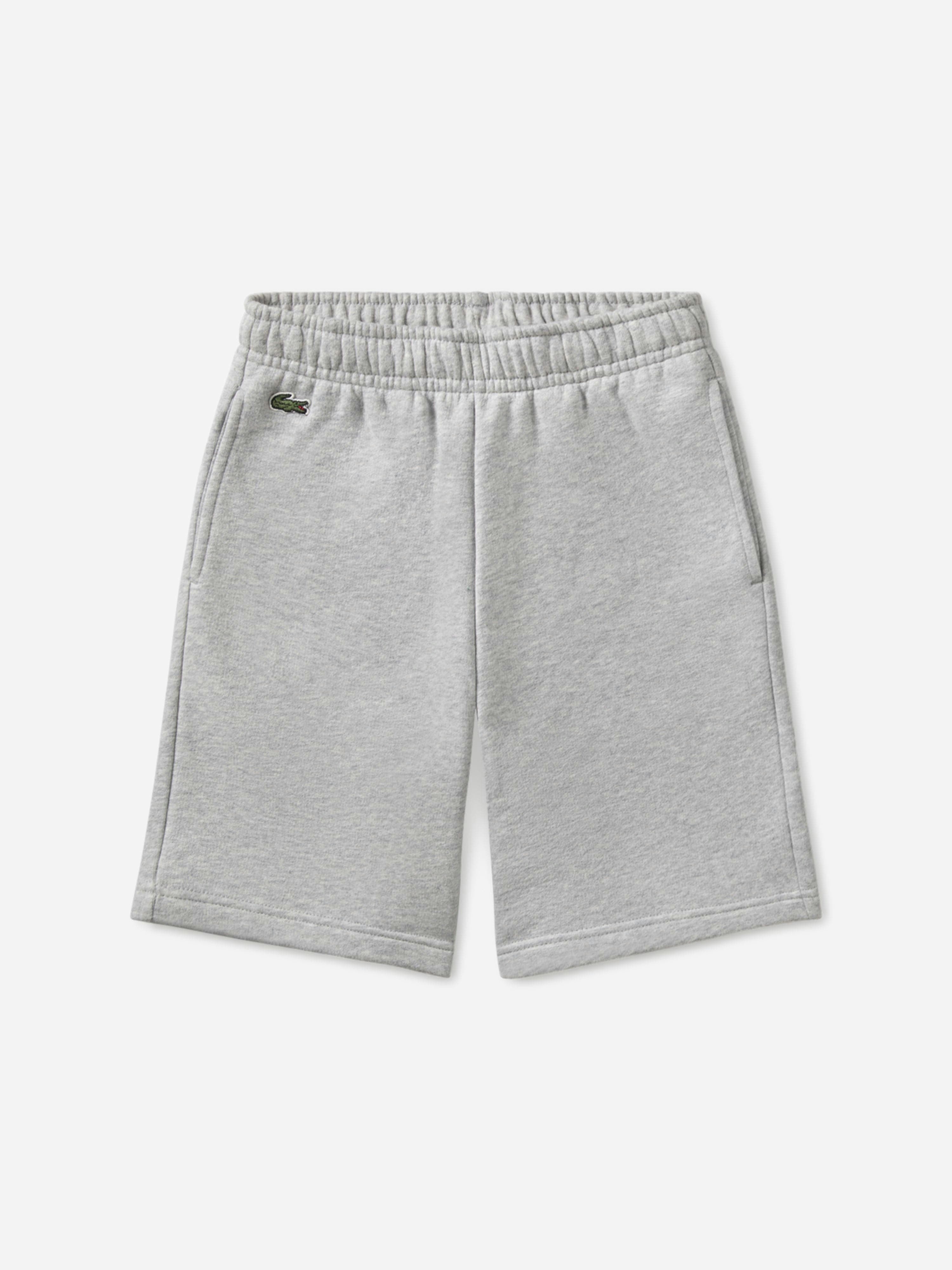 Lacoste Kids Boys Grey Lacoste Fleece Logo Shorts In - 2 Yrs