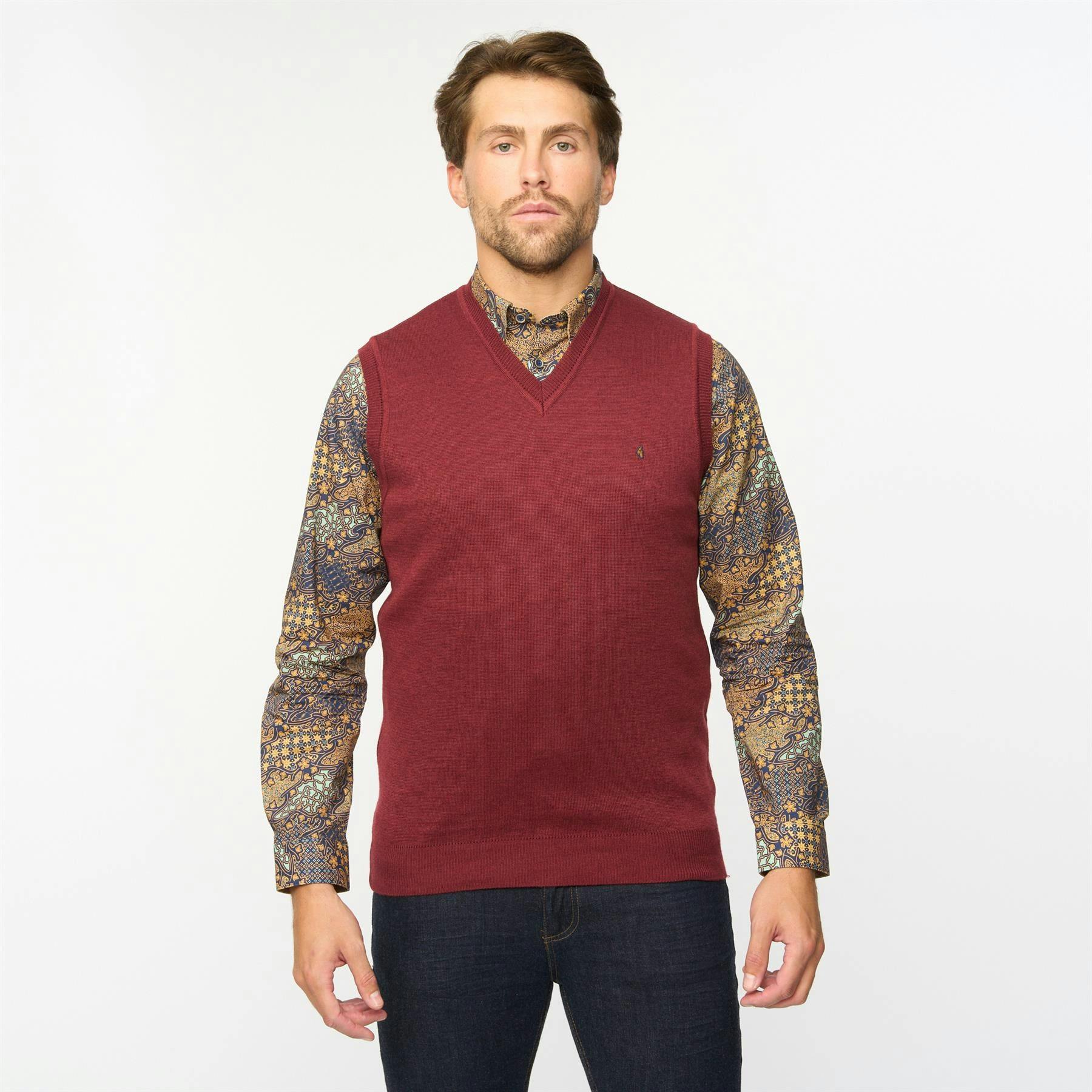 Gabicci G55k03 Plain Vee Neck Slipover Classic Mulberry - 2XL