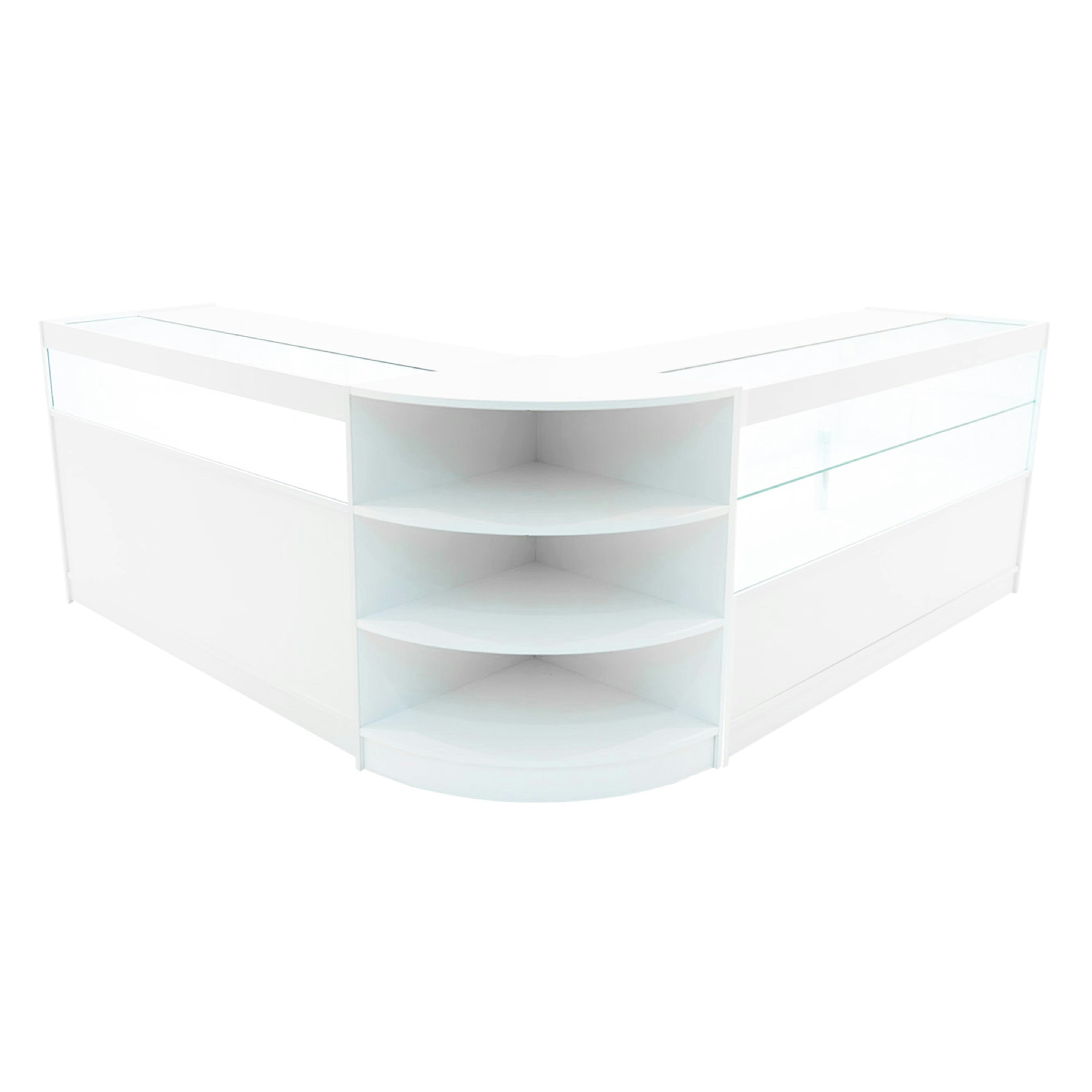 Rackhams White Harmonia Led Shop Counter Set B1500, C1500 & Lm60
