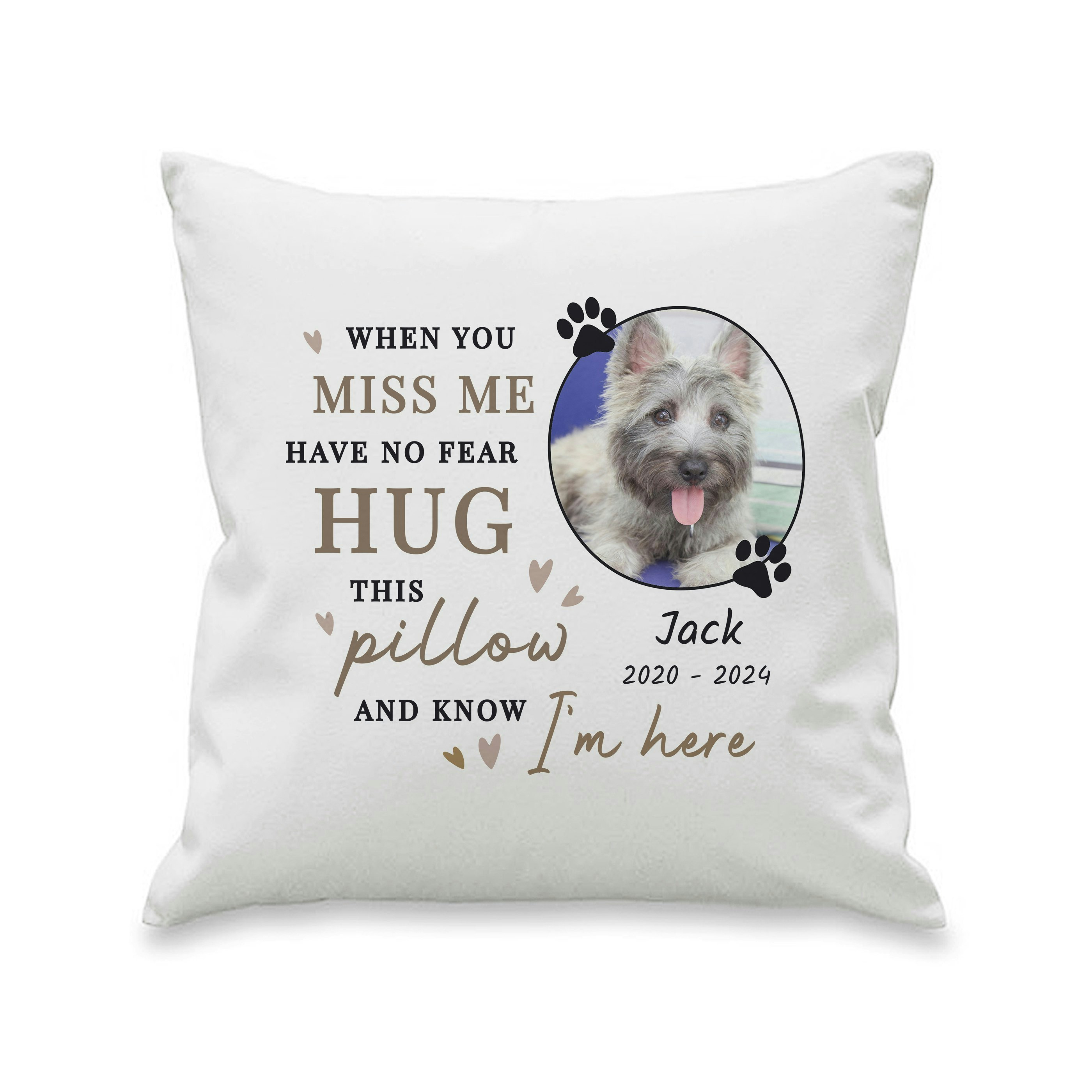 Personalised Memento Company Personalised Memorial Pet Photo Upload Cushion