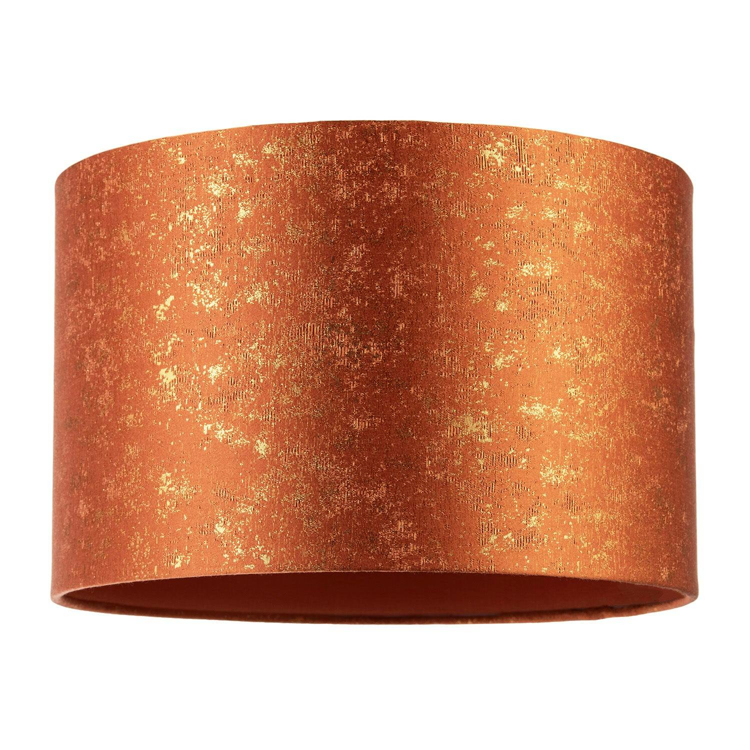 Rackhams Orange/Gold Rustic Jacquard Fabric Lamp Shade With Foil Fleck Accents