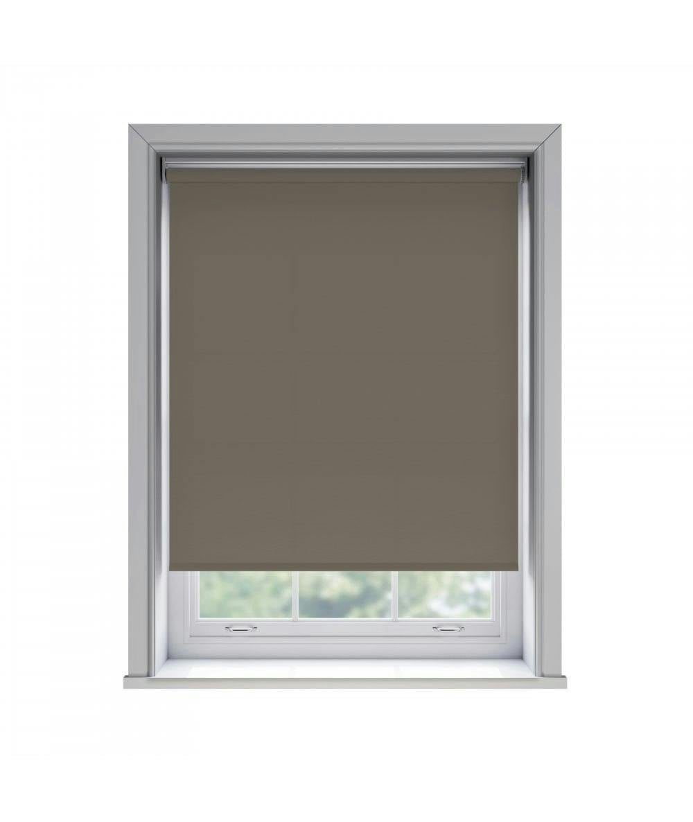 Rackhams Light No Drill Chocolate Thermal Blackout Roller Blind (170Cm Drop) - 85Cm