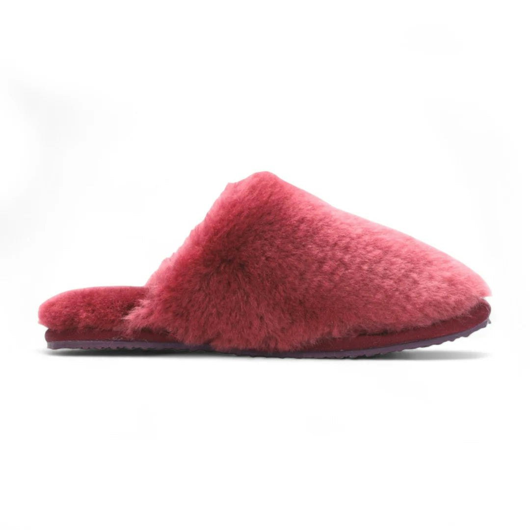 Infinity Leather Women's Burgundy Aurora - Sheepskin Fluffy Slippers - Eu 41