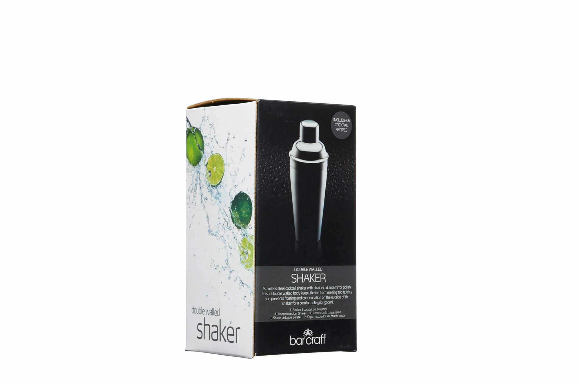 Rackhams Silver Insulated Double Walled Stainless Steel Cocktail Mixer - Stainless Steel - Cocktail Shaker