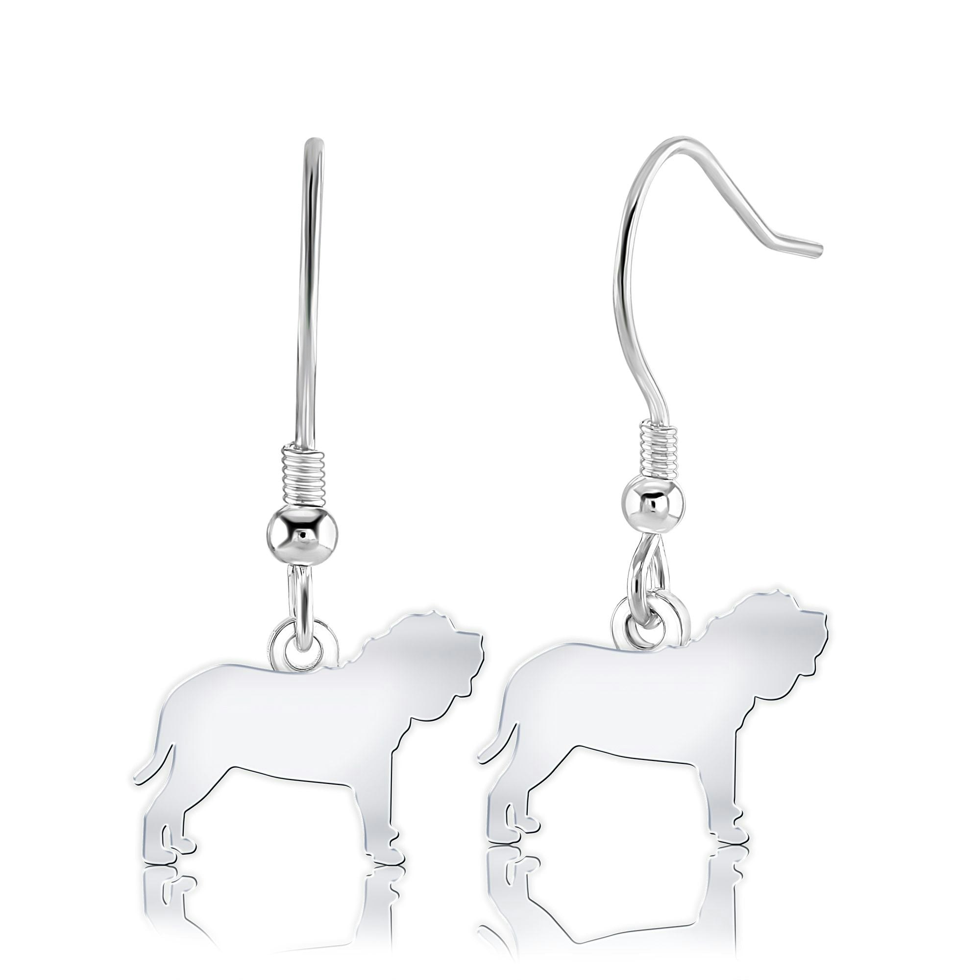 Mylee London Silver Neapolitan Mastiff Silhouette Earrings - Yes - Hook