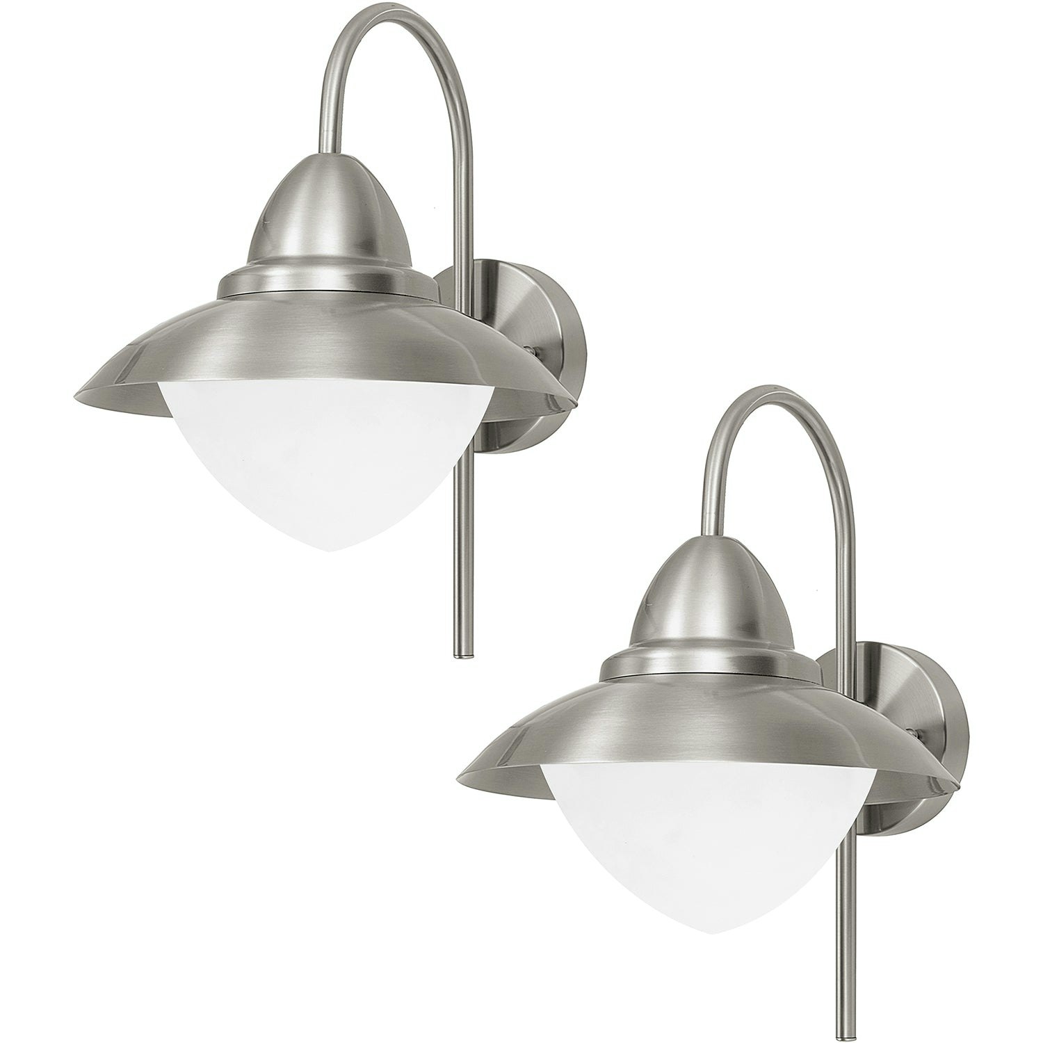 Loops Light Pack Ip44 Outdoor Wall Stainless Steel Opal Fisherman 60W E27 Lamp Size 2