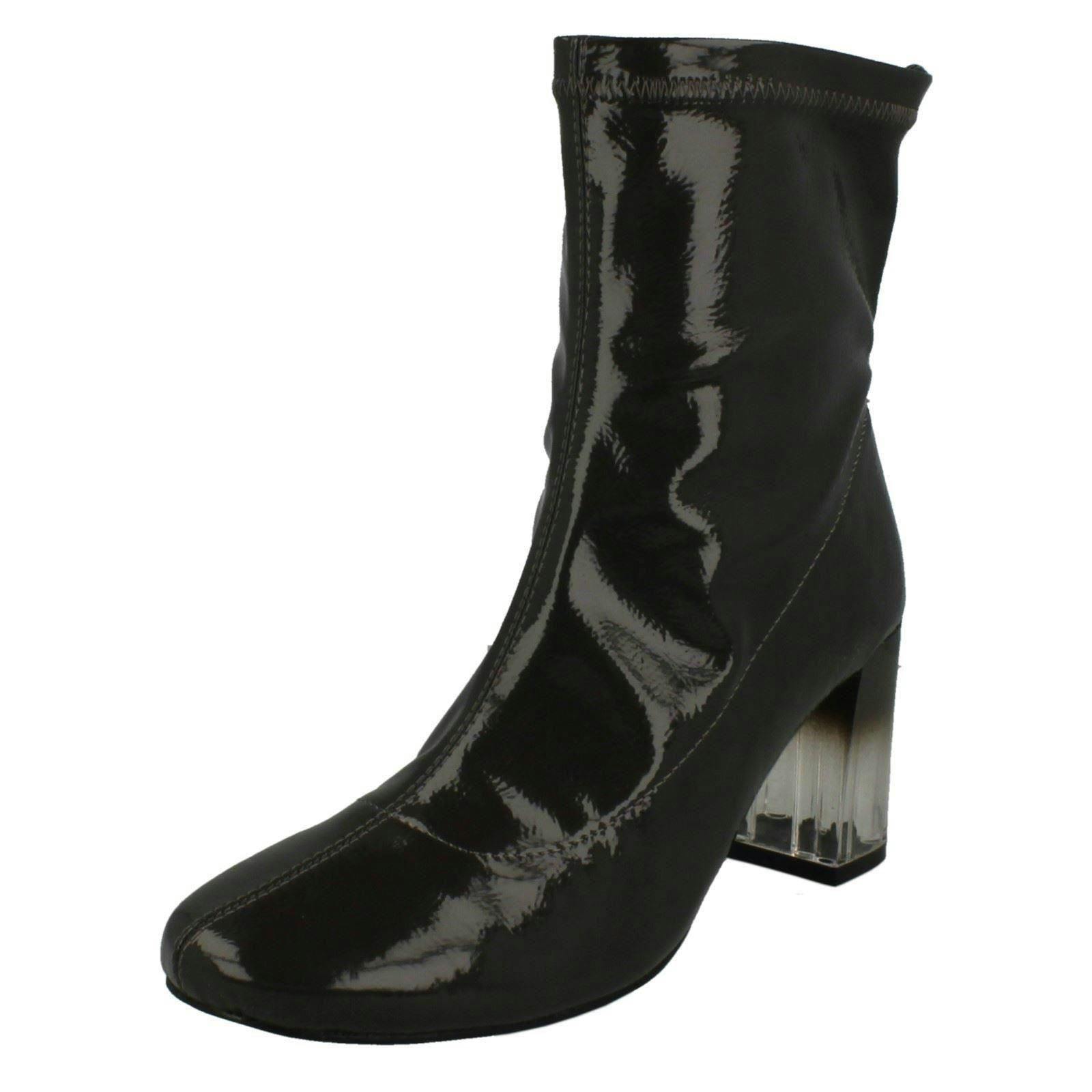 Spot On Women's Dark/Grey High Ankle Boots - Uk 3