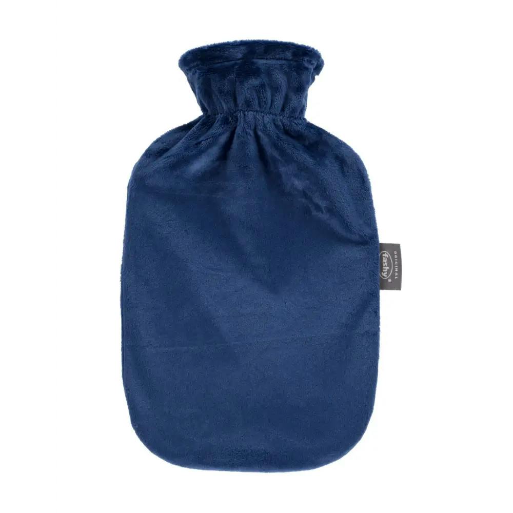 Rackhams 2 Litre Hot Water Bottle With Plush Cover - Navy