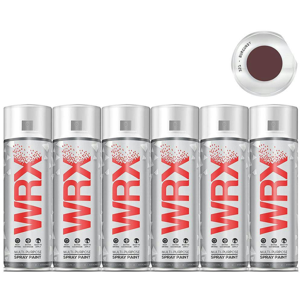 Rackhams Burgundy 12X Wrx Flat Spray Paint 400Ml - Image 7