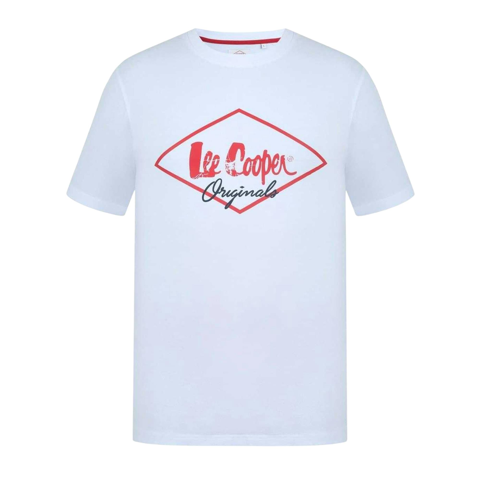 Lee Cooper Men's White Originals Logo T-Shirt - Xxl - 100% Cotton