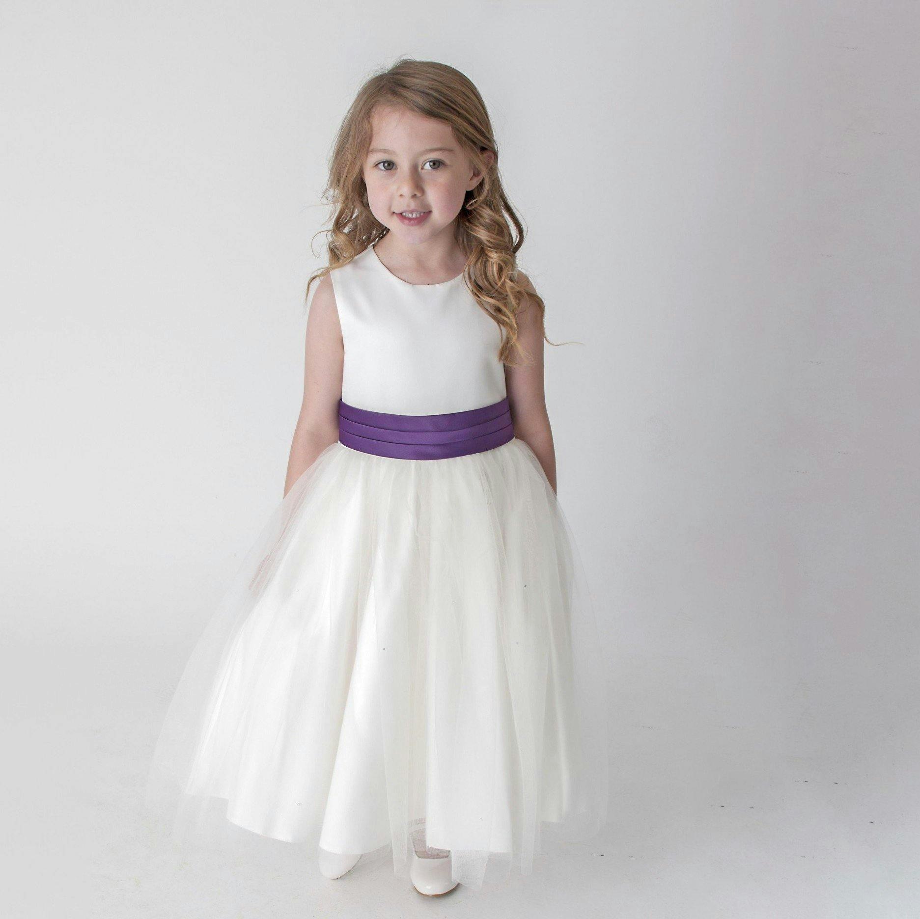 Visara Vivaki Girls Purple Visara Betsy Flower Dress - Cadbury - 18/24 Months